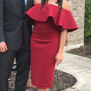 Deep Red Gianni Bini off Shoulder dress